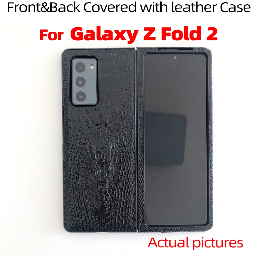 

For Galaxy Z Fold 2 Case for Galaxy Z Fold2 5G front and back covered with Luxury leather Case For Galaxy Z Fold2 5G Case