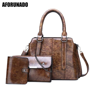

3-Piece Women Bag Luxury Handbags Women Bags Designer High Quality Pu Leather Large-Capacity Handbag + Chain Shoulder Messenger