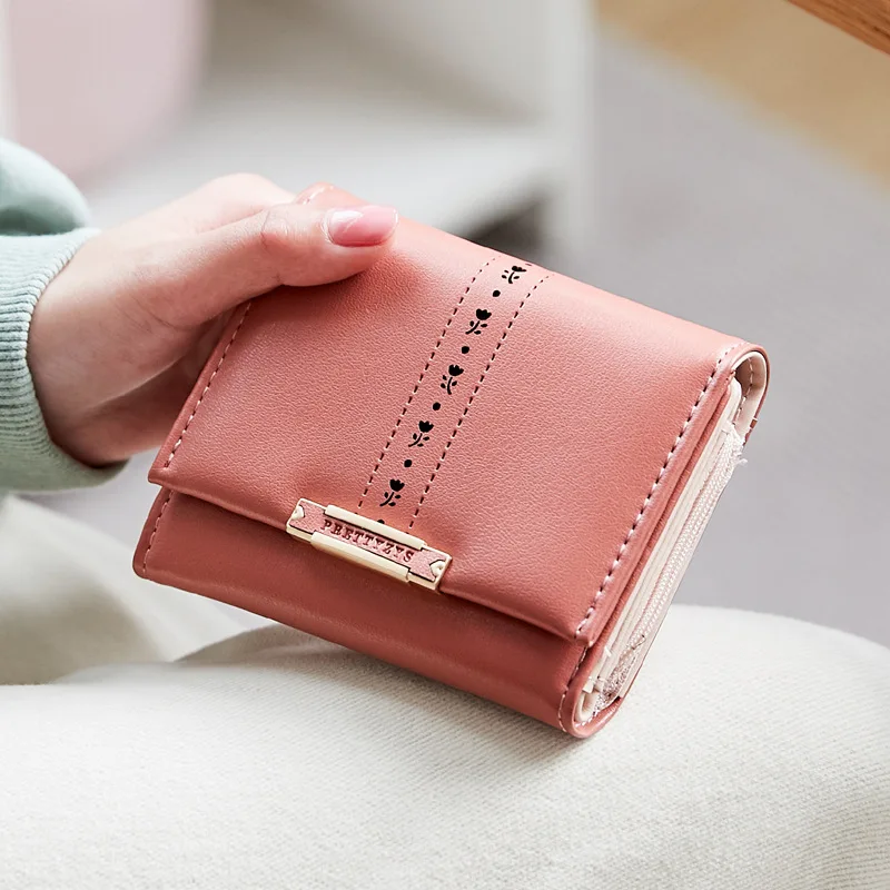 

New fashion three-folding small wallet female short ins trendy student wallet coin purse
