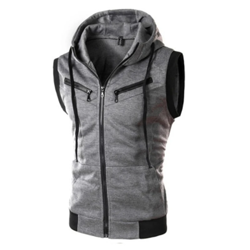 

Male Casual Pocket Vest Shooting Outerwear Zipper Waistcoat Sleeveless Jacket Summer Men Solid Vest