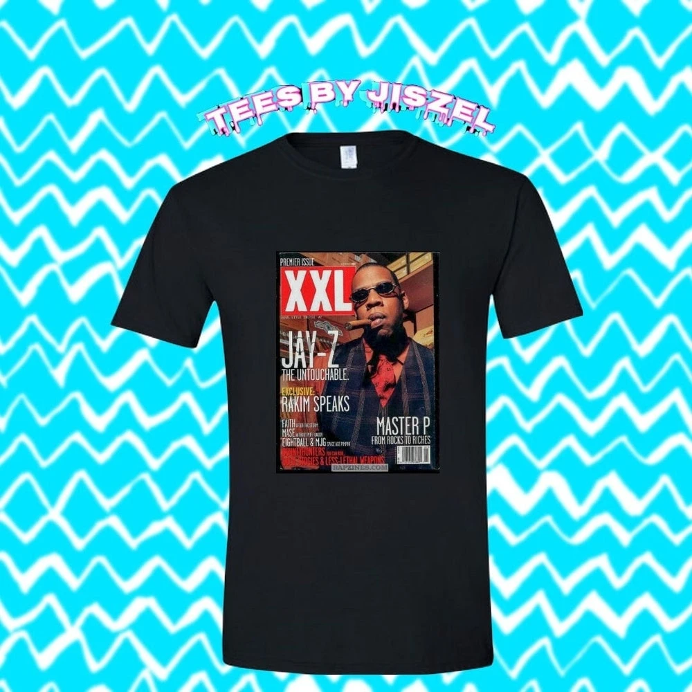 Vintage Men Women Graphic Tees Jay-Z 1997 XXL Mag Cover T-shirt 100% Cotton Crewneck shirt |