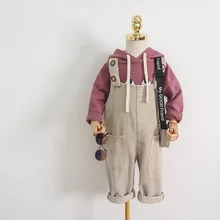 Детский комбинезон, Детский комбинезон для девочек, вельветовый Модный корейский Детский комбинезон