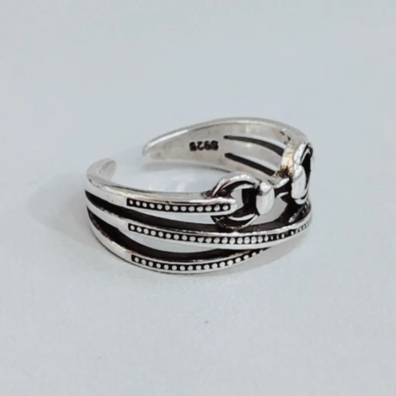 Bijoux, простой стиль, 925 пробы, серебряный крест, кольца для женщин, подарки, большие Регулируемые кольца на палец