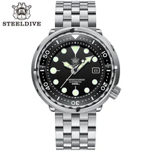 

Steeldive SD1975 Black Dial Ceramic bezel 30ATM 300m Waterproof Stainless Steel NH35 Tuna Mens Dive Watch