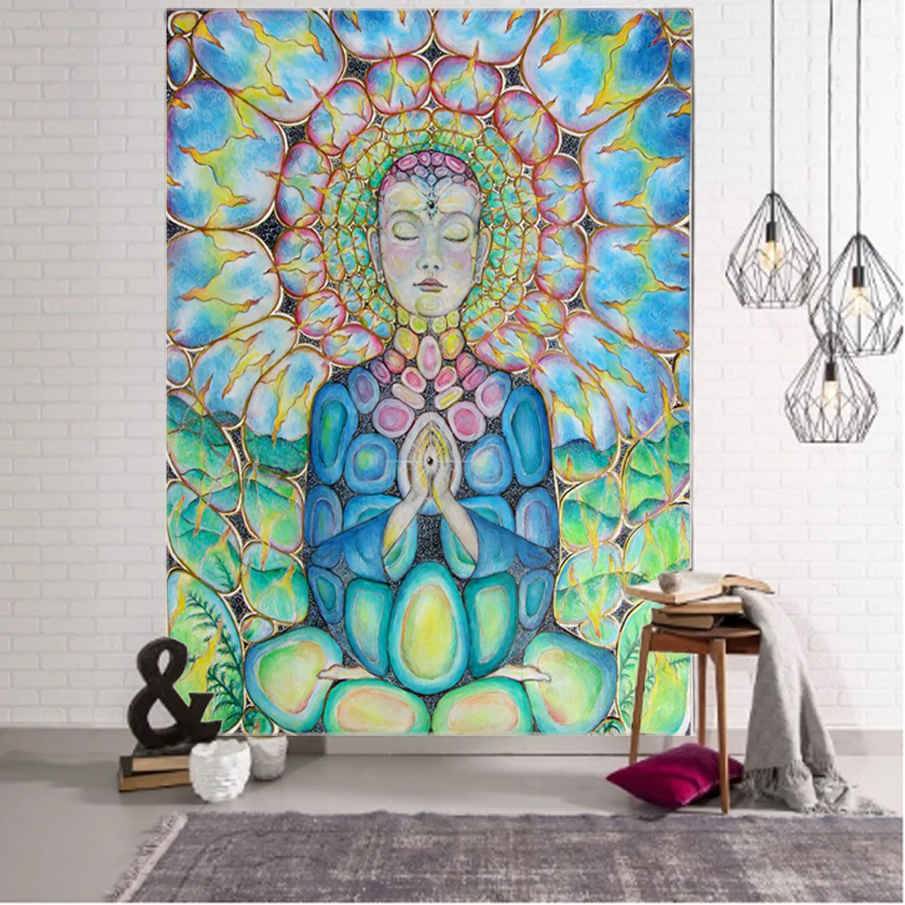 Buddha Mandala Bohemian Tapestry Art Deco Blanket Curtain Hanging Home Bedroom Living Room Decoration