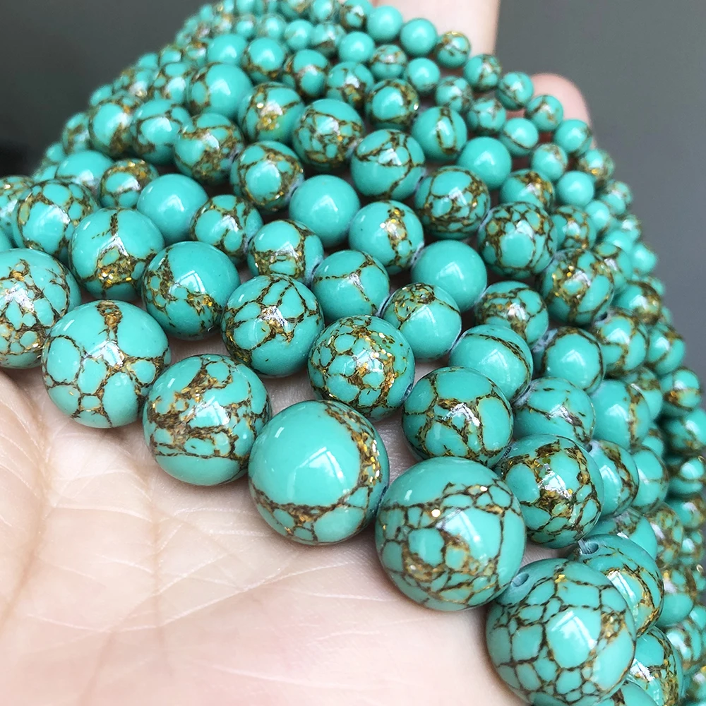 Natural Blue Malachite Stone Smooth Round Beads For Jewelry Making DIY  Bracelets Handmade Accessories Wholesale 4/6/8/10/12mm - AliExpress