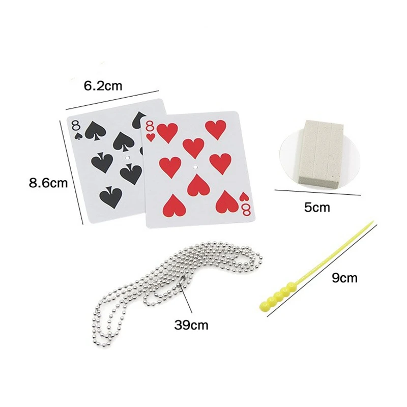 Details about   New Chain Thru Sword Card Magic Tricks Close up Stage Magic Props Toys Tu 