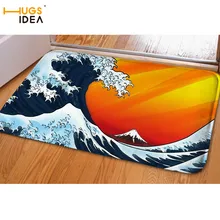 HUGSIDEA крутой волнистый коврик с принтом Fahion Art Sea гостиная напольный коврик для спальни напольный коврик для прихожей ванная комната/кухня без скольжения ковер