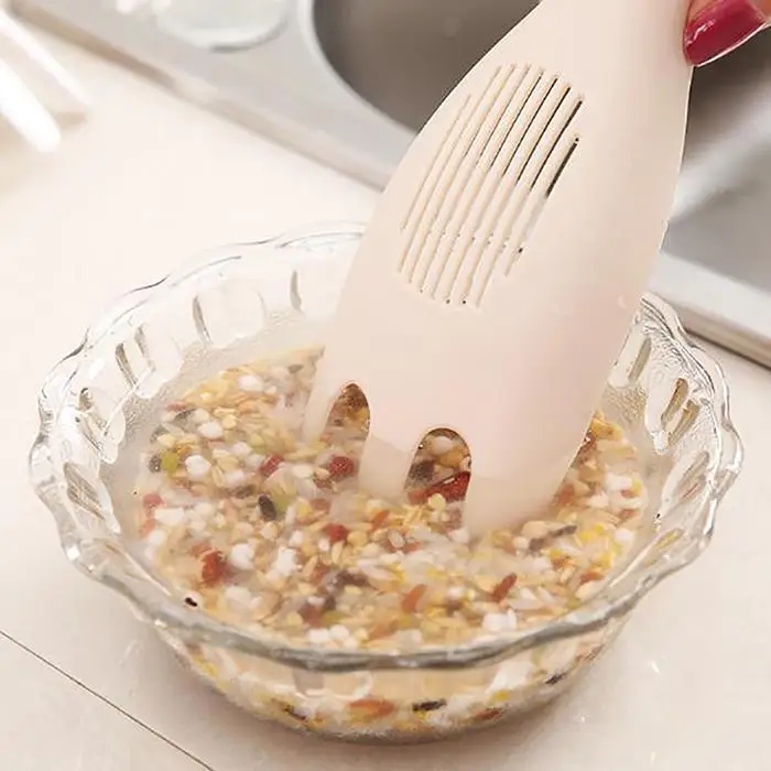 Прочный практичный с подвесным отверстием ручной белый/хаки кухонный рисовой слив