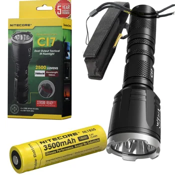 

Nitecore CI7 Tactical Flashlight CREE XP-G3 S3 + SST-10-IR 940nm IR LED Flashlight by 18650 Battery for Hunting Outdoor Camping