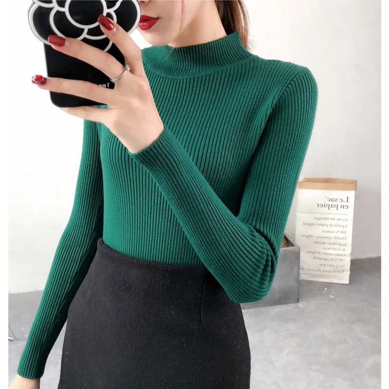 Women Sweaters 2019 Autumn Winter Tops Turtleneck Sweater Women Pullover Sweater Jumper Knitted Sweater Pull Femme Kardigan