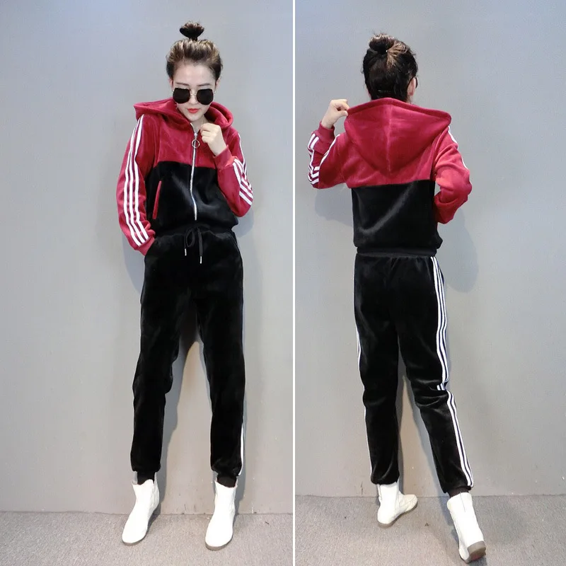 velour warm up suits