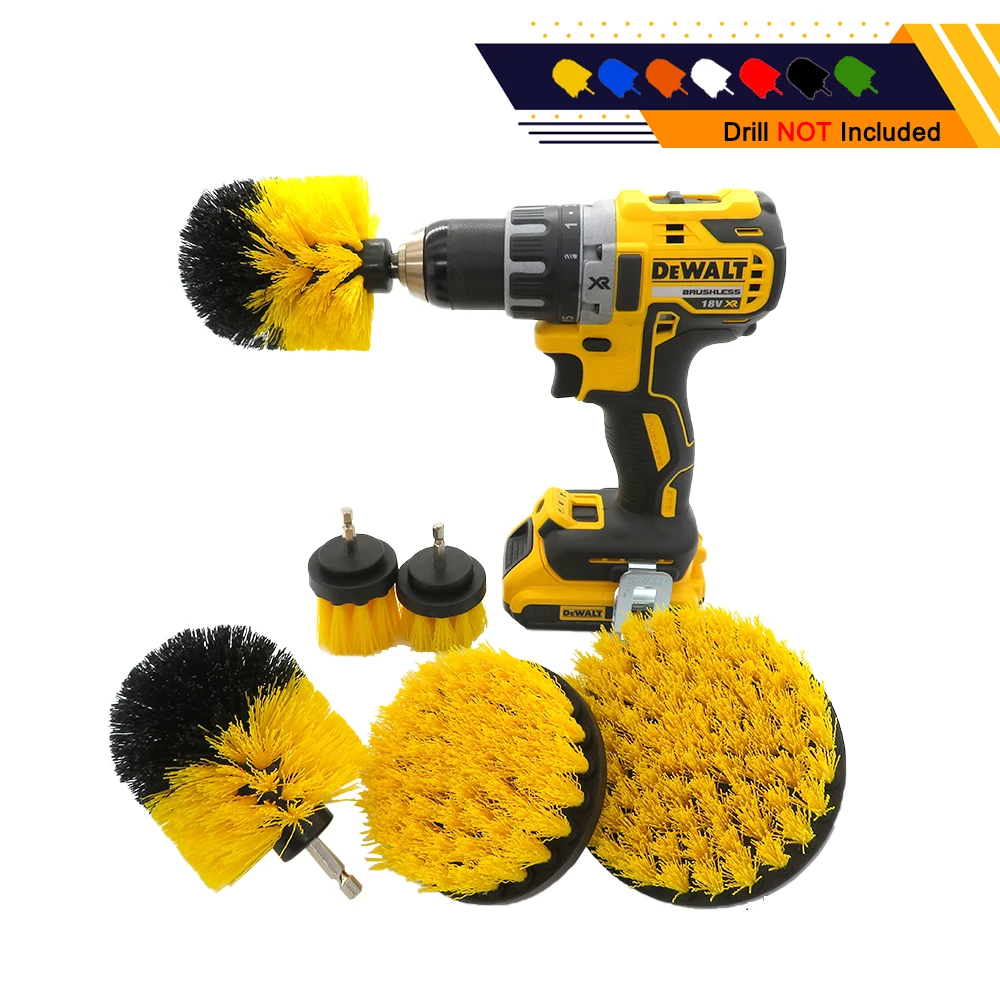 

6Pcs/Set Drill Brush Power Scrubber Cleaning Kit Bathroom Surfaces Tub Shower Tile and Grout All Purpose Cleaner