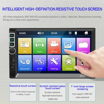 

7" Touch Screen 2 Din Car Radio HD Stereo Bluetooth 12V FM ISO Power Aux Input Auto MP3 MP4 MP5 Player USB2.0 AF7005 Autoradio