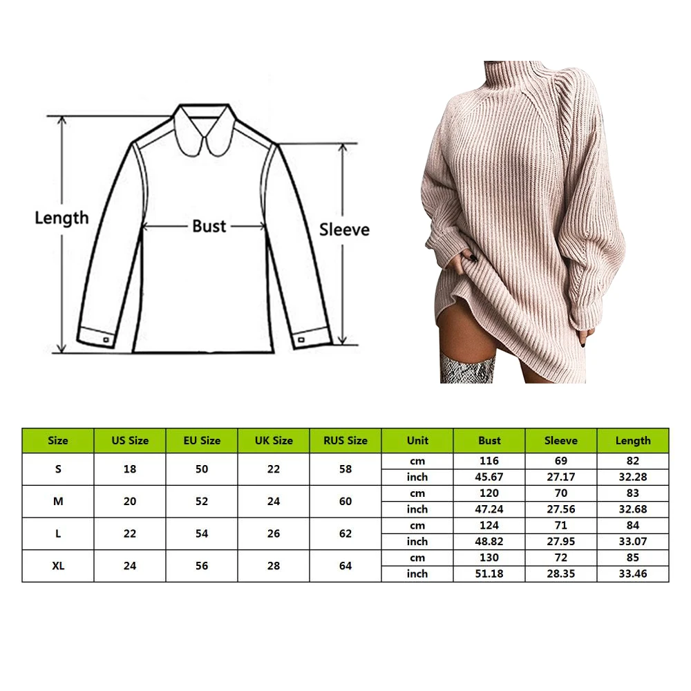 Женское трикотажное платье-свитер с высоким воротом, Осень-зима, повседневный свободный сексуальный тонкий свитер, платье большого размера, длинный свитер, платья