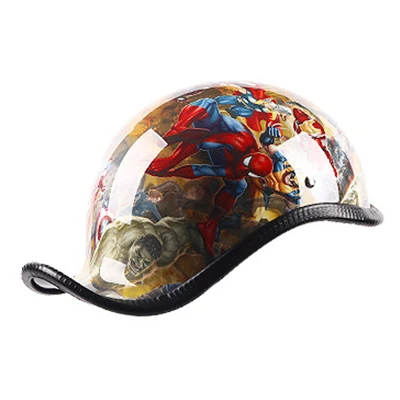 Мотоциклетный шлем с открытым лицом Ретро полушлем мотоциклетный шлем мотоциклетный гоночный внедорожный шлем Casco Moto Capac - Цвет: 01-spider
