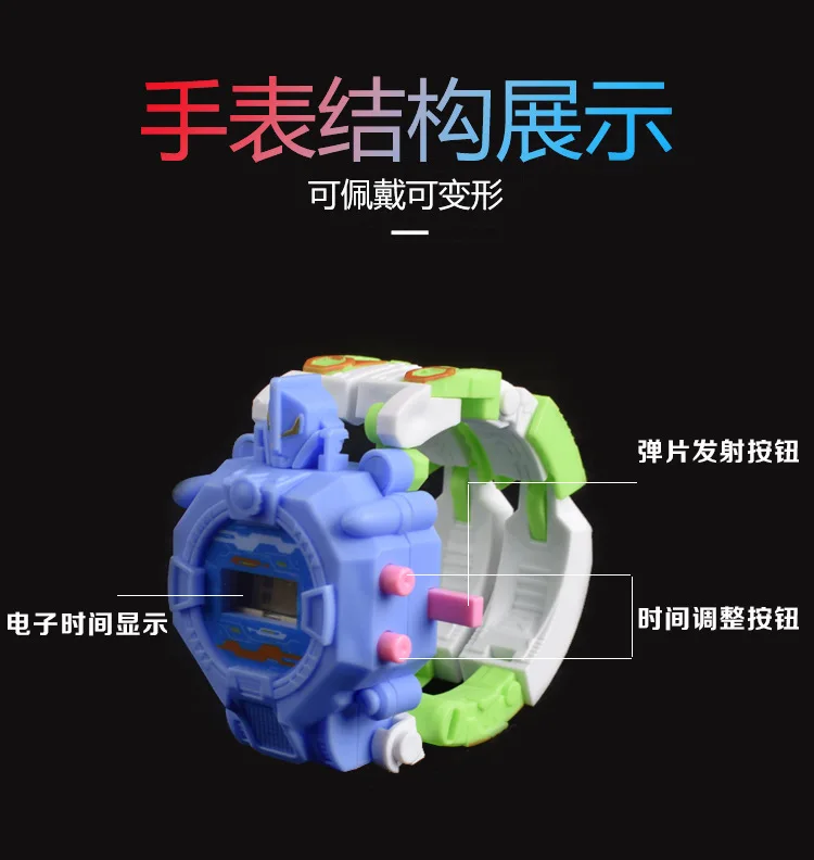 Douyin Стиль Знаменитостей трансформация часы игрушка мультфильм электронные часы детские образовательные ручной деформации робот Creativ