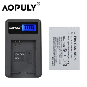 

AOPULY 1Pc NB-5L NB 5L NB5L Battery + USB LCD Charger for Canon Powershot S110 SX200 SX210 SX220 SX230 IS HS IXUS 850 870 800 SD