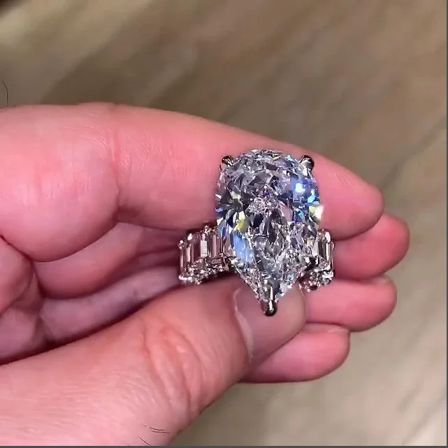 Роскошное кольцо обещания из серебра 925 пробы с фианитом 8ct AAAAA обручальное