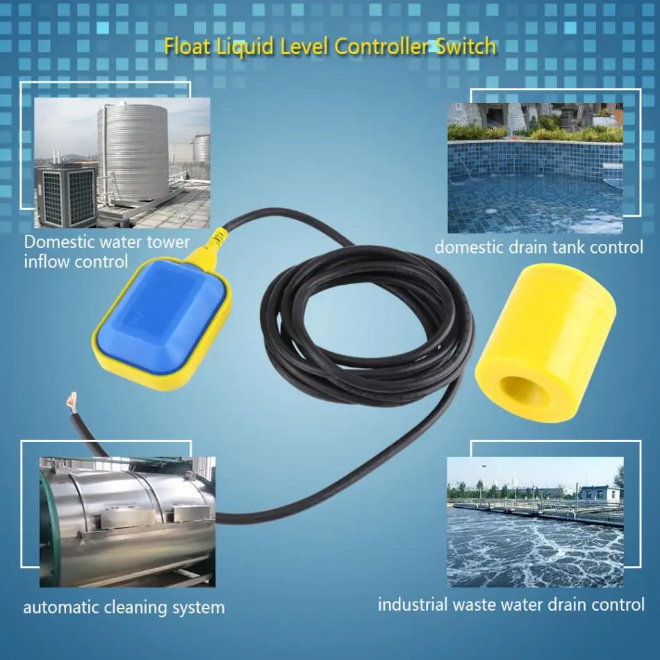  1pc Floating Switch Cable Type Float Switch Liquid Fluid Water Level Controller Sensor