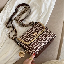 Женская сумка в европейском и американском стиле, новинка, Корейская версия, универсальная сумка-мессенджер на цепочке, сумка на одно плечо, модная маленькая квадратная сумка