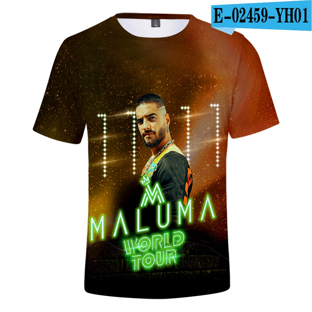 Удобные мужские и женские футболки Maluma для мальчиков и девочек, популярная красивая футболка, 3D футболка, 3D футболки, летняя повседневная модная подходящая футболка - Цвет: 3D