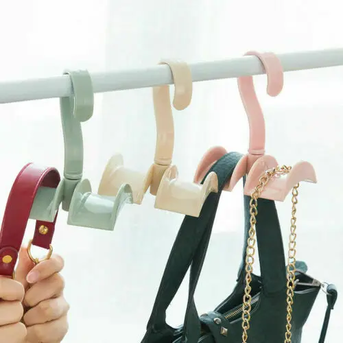 

1pcs Creative Multi-Purpose Hooks Rotatable Clothes Hook Ladies Handbag Wardrobe Hook Closet Organizer Rod Hanger 2019 New