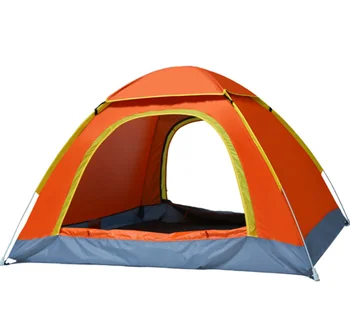 

Backpacking Camping Tent, Lightweight 3-4 Persons Tent Waterproof Sun-proof Portable Aluminum Poles Travel Tents[orange color]