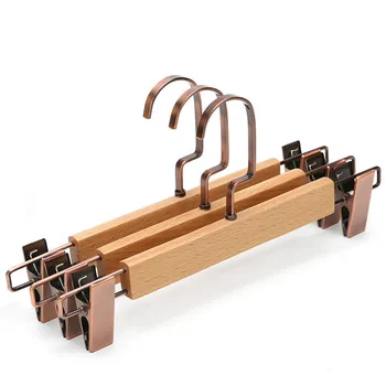 

Chuxin Wooden Pants Hanger Pants Clip Solid Wood Household Non-slip Hanger Pants Clothes Hanger