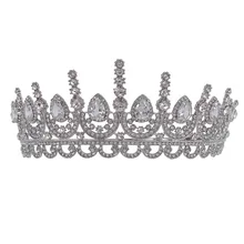 Стиль, Европа и Америка, циркон, искусственный бриллиант, набор для невесты с бриллиантами, большая корона, головной убор, свадебный, высший сорт, роскошная ворона