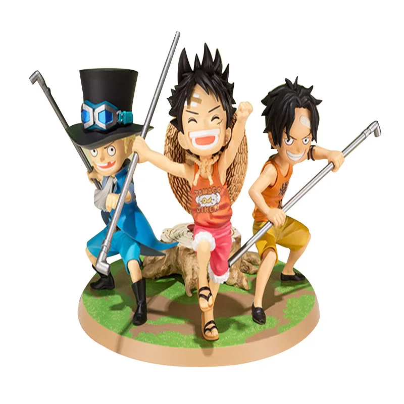 Новинка Лидер продаж 3 шт./лот аниме-фигурки ПВХ куклы игрушки ASL Luffy Ace Sabo Three Brothers