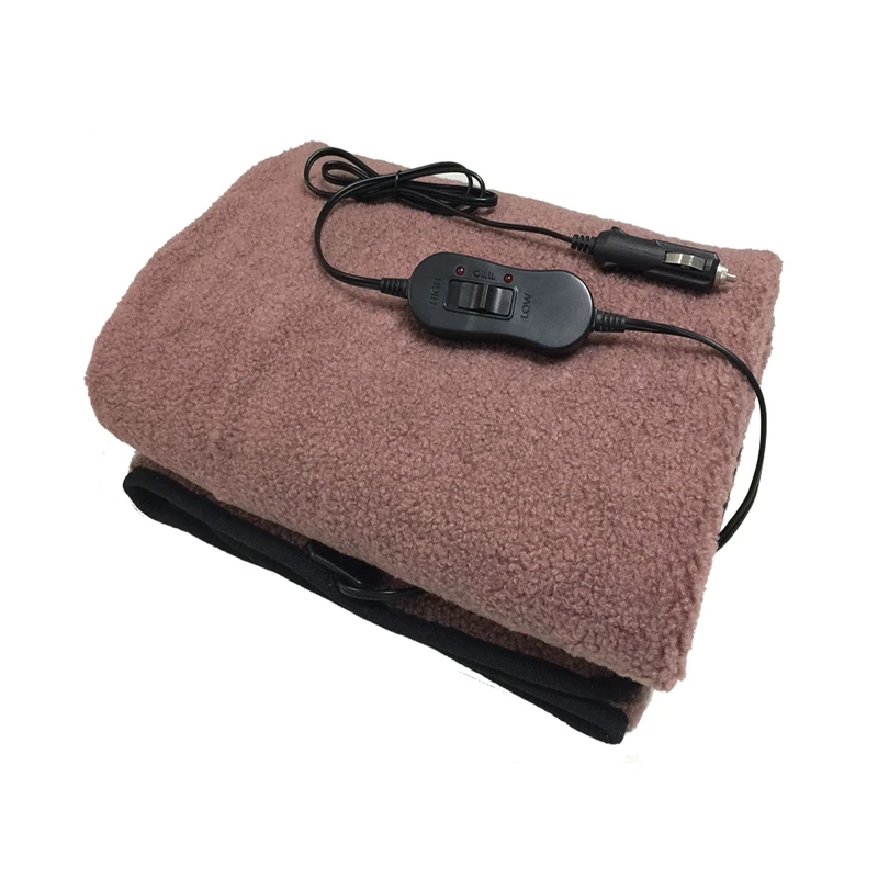 

Car Electric Heating Blanket, 12V 12V Lattice Fleece Travel Throw Heating Blanket with AC Adapter for Car Auto Supplies RV - Gre