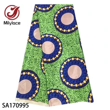 Африканская Анкара атласная ткань с принтом 5 ярдов цифровая печать шелковая атласная ткань для одежды платья SA170991-997