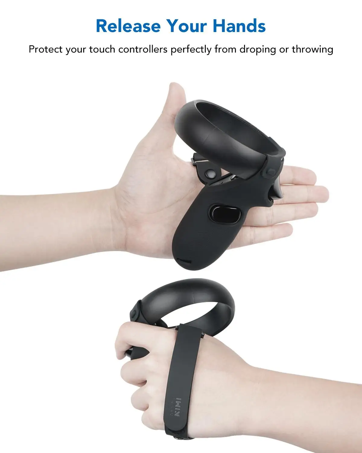 KIWI design Touch Controller Grip Cover olny For Oculus Quest&Rift S (NOT FOR QUEST 2)Anti-Throw Handle Protective knuckle strap