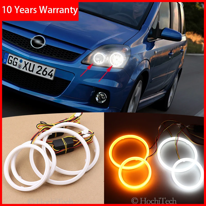 

Cotton Switchback LED White Amber Angel Eye Halo Rings DRL turn signal light for Opel Zafira B 2005-2014