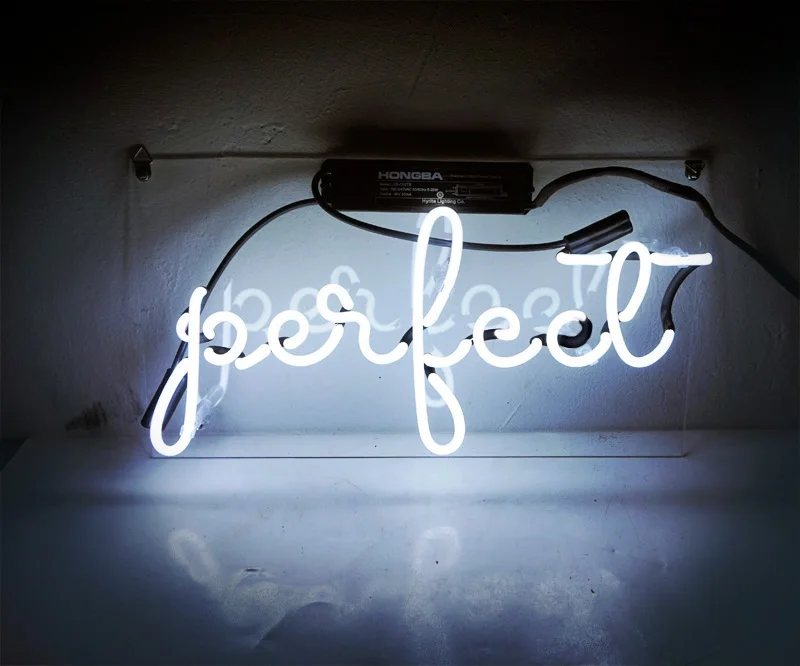 

Neon Light Sign Custom Name Beer Bar Home Decor Open Store Lamp Display perfect-white 14''X7''