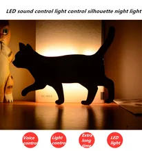 New LED Light Voice Light Control Night Light Silhouette Light Shadow Light LED Projection Lamp Cat