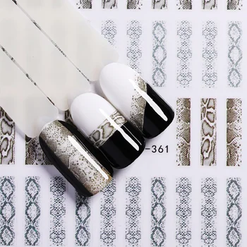 

1 Sheet 3D Nail Stickers Black Geometric Flower Letter Patterns Adhesive Transfer Decals Nail Art DIY Design Decoration