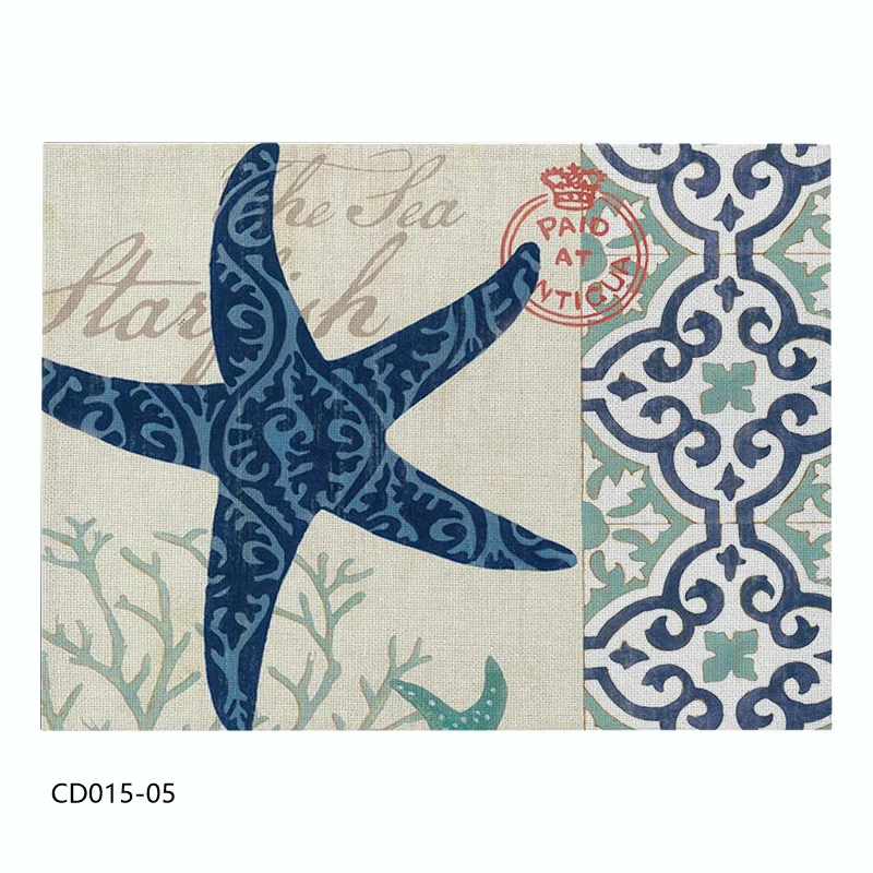 CD015-05 Льняной/хлопковый коврик для кухонного обеденного стола, коврик для чашек, коврик для посуды, коврик для стола, коврик для домашнего декора - Цвет: CD015-05