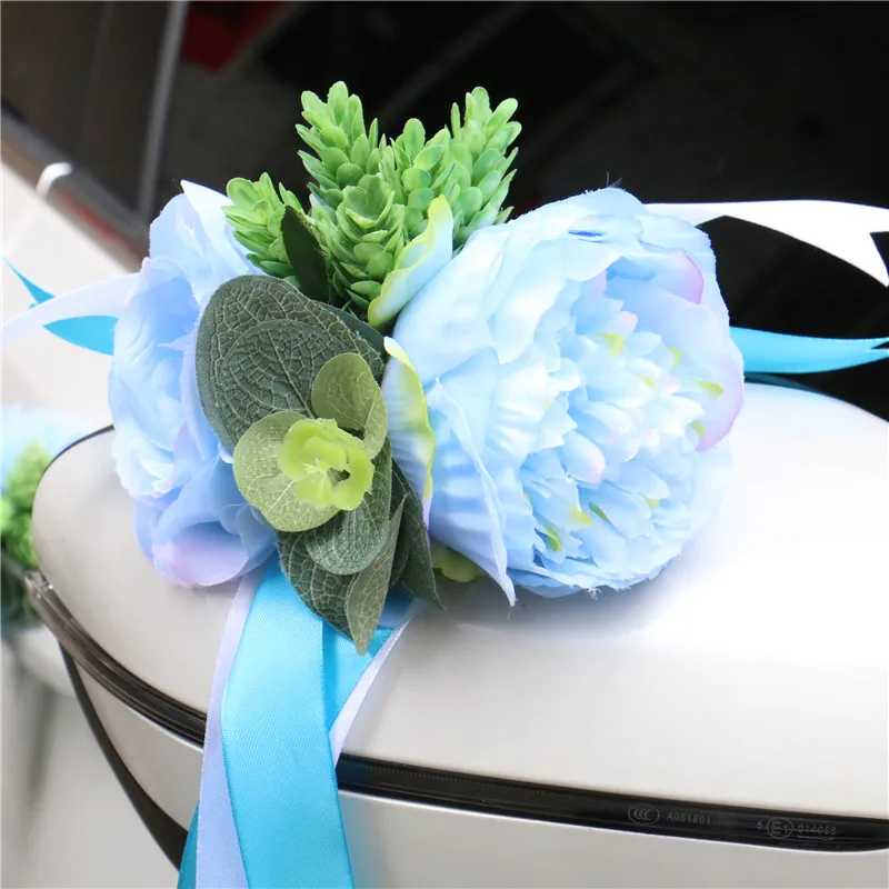 CHUXIN креативный свадебный автомобиль украшение цветок дверная ручка зеркало заднего вида украшение ленты шелк искусственный цветок Роза - Цвет: 2