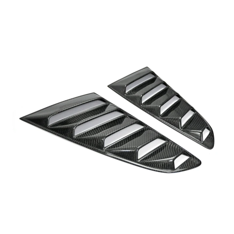Car-styling For Ford 2015 Mustang GT350R Style Carbon Fiber Quarter Window Vent Louver Glossy Finish Side Air Duct Racing Part