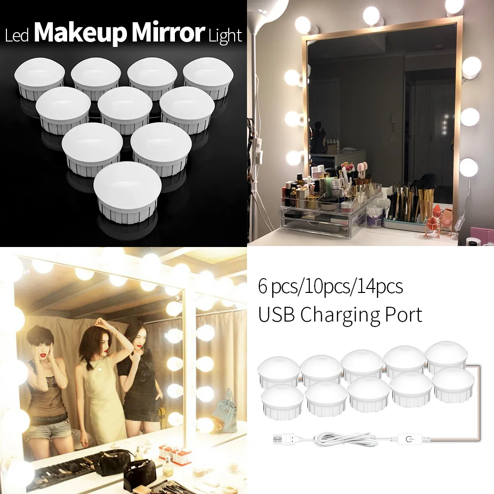 11key Dimmer 2A Adapter LED White Dressing Mirror Module Makeup Vanity Light