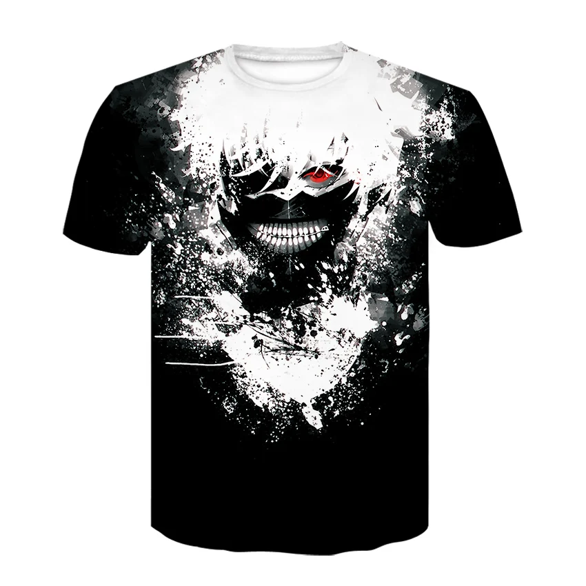 

Anime Tokyo Ghoul T-shirts Summer New Harajuku Style T shirt Men's 3D Print Cartoon Tee Shirts Boys Loose Short Sleeve Top