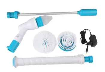 

Scrubber Power Brush Floor Scrubber, Shower Scrubber with Upgraded Adjustable Extension Arm Cleaning Brush Heads for Tub, Tile