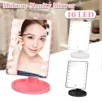 

16LED Makeup Mirror Vanity Mirror LED Touch Screen Adjustable 360 Degrees Rotation Table Desktop Cosmetic Mirrors