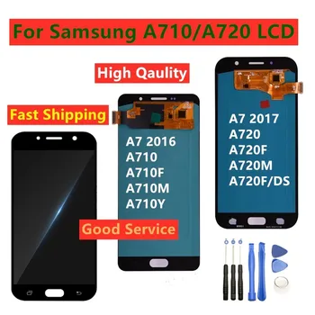 

OLED For Samsung Galaxy A7 2017 A720F A720F/DS LCD Display Touch Screen Digitizer Assembly Display For Samsung A7 2016 A710 LCD