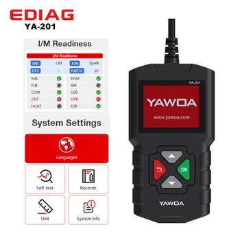 

YAWOA YA201 ODB2 Code Reader YA-201 OBDII Scanner Diagnostic Auto OBDII Engine Fault Code Reader Scan Tools PK NT201 AL319