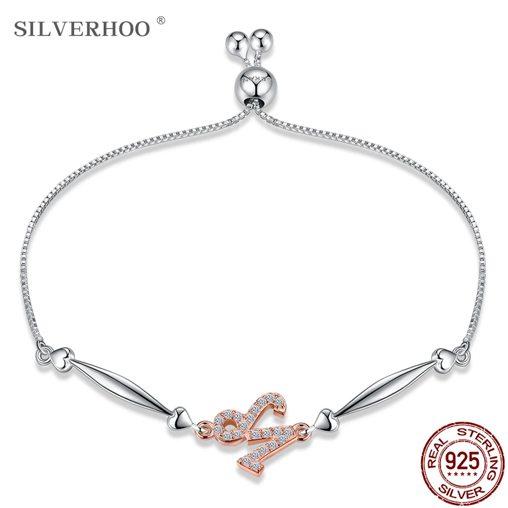 

SILVERHOO 925 Sterling Silver Bracelet For Women Capricorn Fashion Trends Adjustable Bracelets Party Fine Jewelry New Arrival