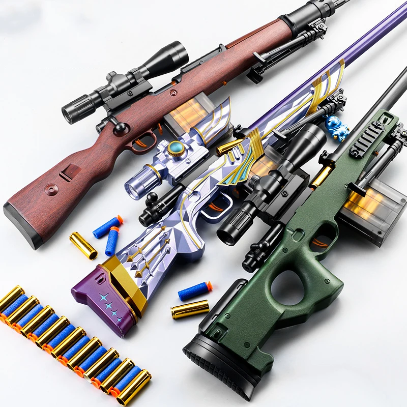 AWM M24 98k мягкая пуля снайперская винтовка пневматический Страйкбол Игрушечный