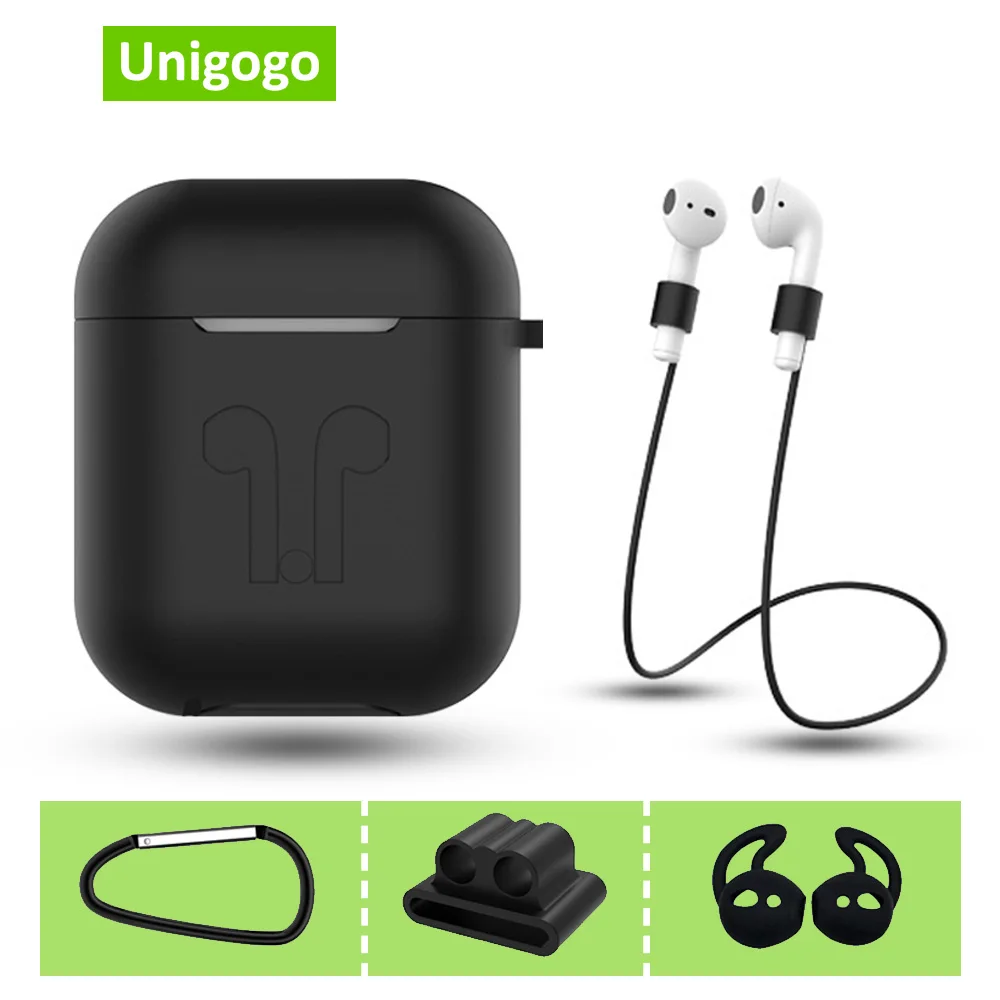 

5 in 1 Silicone Wireless Bluetooth headphones Case For AirPods Case Cover Protective Airpods Accessories For Apple Air Pods Case